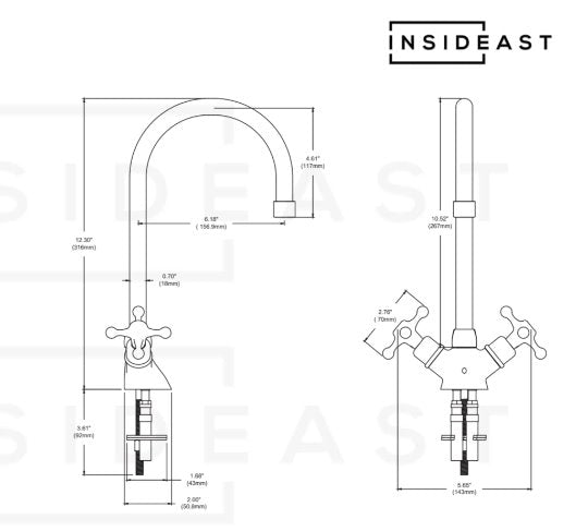 Unlacquered Brass Vanity Sink Faucet, Antique Brass Bathroom Single Hole Faucet