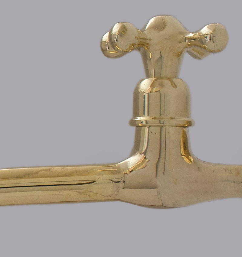 Unlacquered Brass Wall Mount Cold Water Tap, Wall Mount Single Hole Faucet