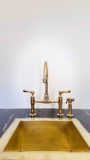 Vintage Unlacquered Brass Bridge faucet 8"