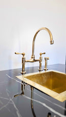 Vintage Unlacquered Brass Bridge faucet 8"