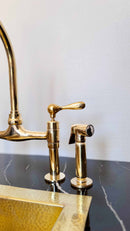 Vintage Unlacquered Brass Bridge faucet 8"