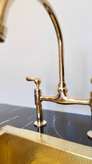 Vintage Unlacquered Brass Bridge faucet 8"