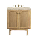 James Martin Laurent 30" Dual Mount Single Bathroom Vanity, Light Natural Oak