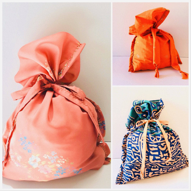 Upcycled Sari Fabric Gift Bag Sewing Kit