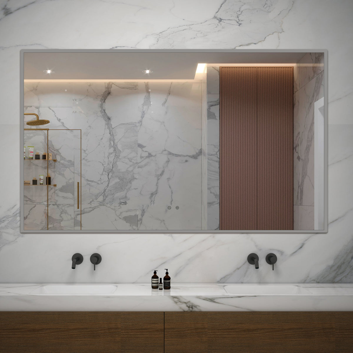 Zeek 60"x36" Backlit LED Rectangular Bathroom Wall Mirror For Double Vanity MA6036, photo 12 of 12