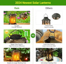 GobekUsa Upgraded Flickering Flame Solar Lanterns - 2 Pack