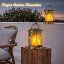 GobekUsa Upgraded Flickering Flame Solar Lanterns - 2 Pack