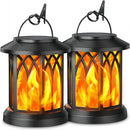 GobekUsa Upgraded Flickering Flame Solar Lanterns - 2 Pack
