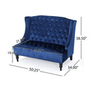 Nurturing Upholstered Loveseat With Wing Back And Diamond Tufting