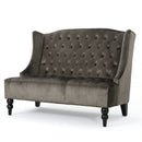 Nurturing Upholstered Loveseat With Wing Back And Diamond Tufting