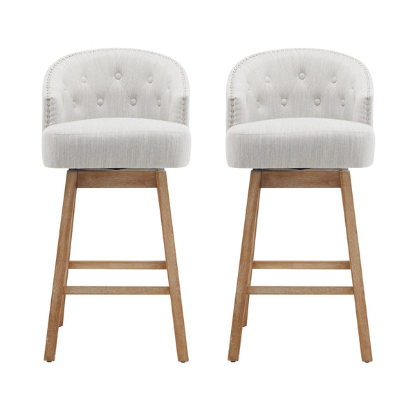 Upholstered Swivel Counter Stools with Backrest – Set of 2, photo 2 of 10