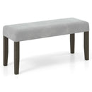 End of Bed Bench with Padded Seat and Solid Wood Legs-Gray by LJGDeals
