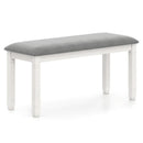 Upholstered Bedroom Bench with Padded Seat and Solid Wood Legs-Gray by LJGDeals
