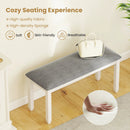 Upholstered Bedroom Bench with Padded Seat and Solid Wood Legs-Gray by LJGDeals