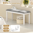 Upholstered Bedroom Bench with Padded Seat and Solid Wood Legs-Gray by LJGDeals