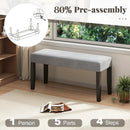 End of Bed Bench with Padded Seat and Solid Wood Legs-Gray by LJGDeals