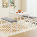 Upholstered Bedroom Bench with Padded Seat and Solid Wood Legs-Gray by LJGDeals