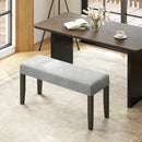 End of Bed Bench with Padded Seat and Solid Wood Legs-Gray by LJGDeals