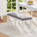 Upholstered Bedroom Bench with Padded Seat and Solid Wood Legs-Gray by LJGDeals