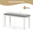 Upholstered Bedroom Bench with Padded Seat and Solid Wood Legs-Gray by LJGDeals