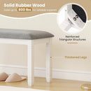 Upholstered Bedroom Bench with Padded Seat and Solid Wood Legs-Gray by LJGDeals