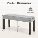 End of Bed Bench with Padded Seat and Solid Wood Legs-Gray by LJGDeals