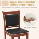 Upholstered Counter Stool Set of 2 with Solid Rubber Wood Frame-Brown by DirectDeals