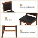 Upholstered Counter Stool Set of 2 with Solid Rubber Wood Frame-Brown by DirectDeals