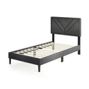 Upholstered Platform Bed with Tufted Headboard and Wooden Slats by LJGDeals
