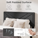 Upholstered Platform Bed with Tufted Headboard and Wooden Slats-Full Size