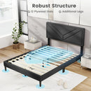 Upholstered Platform Bed with Tufted Headboard and Wooden Slats by LJGDeals