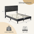 Upholstered Platform Bed with Tufted Headboard and Wooden Slats by LJGDeals