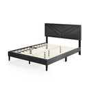 Upholstered Platform Bed with Tufted Headboard and Wooden Slats by LJGDeals