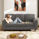 Upholstered Teddy Velvet 3-Seat Sofa with Comfy Back Pillows by LJGDeals