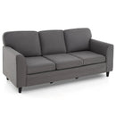 Upholstered Teddy Velvet 3-Seat Sofa with Comfy Back Pillows by LJGDeals