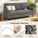 Upholstered Teddy Velvet 3-Seat Sofa with Comfy Back Pillows by LJGDeals