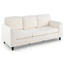 Upholstered Teddy Velvet 3-Seat Sofa with Comfy Back Pillows by LJGDeals