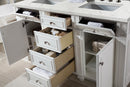 James Martin Bristol 60" Double Bathroom Vanity, Bright White