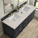 James Martin Lorelai 72" Double Bathroom Vanity, Black Onyx