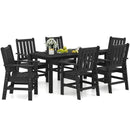 7 Pieces Patio Dining Set Outdoor HDPE Weather Resistant Table and Chairs Set by LJGDeals