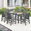 7 Pieces Patio Dining Set Outdoor HDPE Weather Resistant Table and Chairs Set by LJGDeals