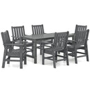 7 Pieces Patio Dining Set Outdoor HDPE Weather Resistant Table and Chairs Set by LJGDeals