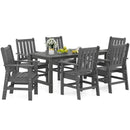 7 Pieces Patio Dining Set Outdoor HDPE Weather Resistant Table and Chairs Set by LJGDeals
