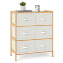 Fabric Dresser with 6 Drawers with 6 Folding Fabric Bins for Bedroom Living Room-Natural by LJGDeals