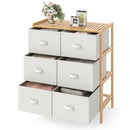 Fabric Dresser with 6 Drawers with 6 Folding Fabric Bins for Bedroom Living Room-Natural by LJGDeals