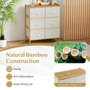 Fabric Dresser with 6 Drawers with 6 Folding Fabric Bins for Bedroom Living Room-Natural by LJGDeals