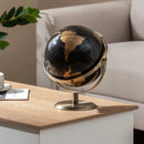 9-Inch Metallic Black World Globe with Metal Stand-Golden by LJGDeals