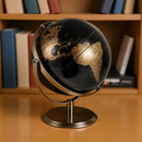 9-Inch Metallic Black World Globe with Metal Stand-Golden by LJGDeals