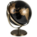 9-Inch Metallic Black World Globe with Metal Stand-Golden by LJGDeals