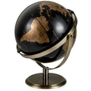 9-Inch Metallic Black World Globe with Metal Stand-Golden by LJGDeals